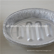 Household disposable aluminum oval roasting plate